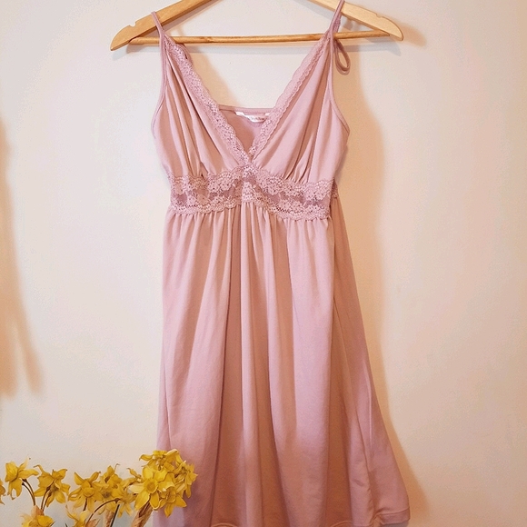 La Vie en Rose babydoll pink skip dress with lace - Picture 1 of 7